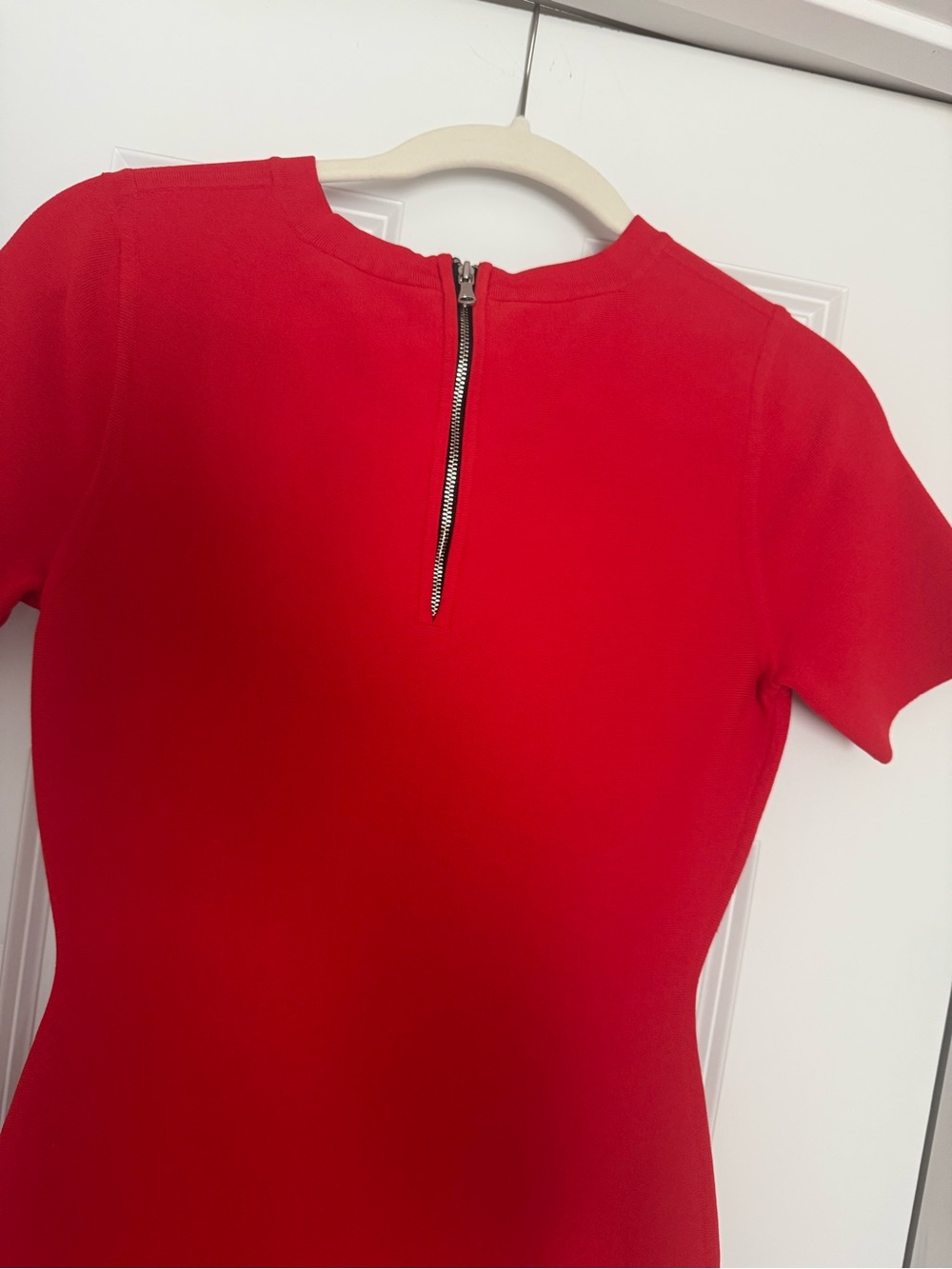 Milly Red Mermaid Hem Fitted Dress - Picture 6 of 7